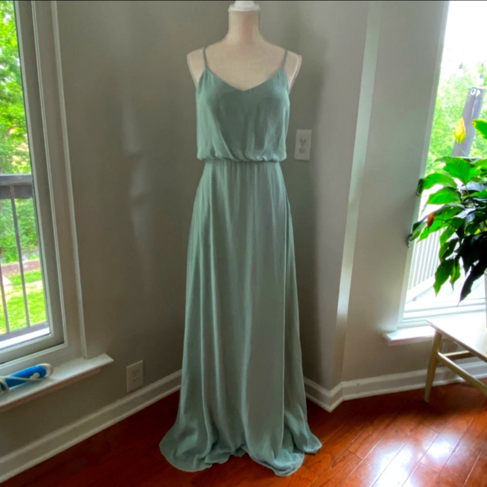 EUC Birdy Grey Gwennie Chiffon Dress Sage